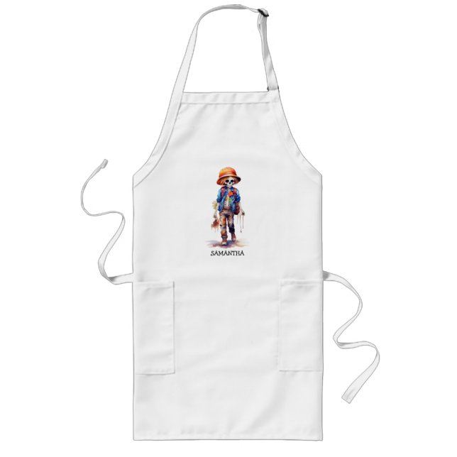 Spooky But Cute Zombie Kid – Adorable Macabre (3) Long Apron (Front)