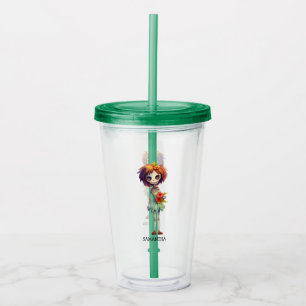 Spooky But Cute Zombie Kid – Adorable Macabre Acrylic Tumbler