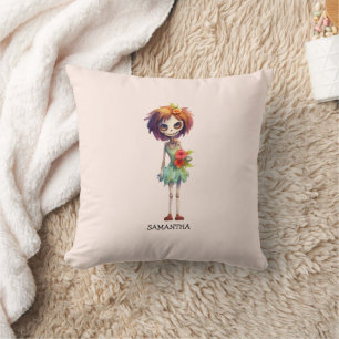 Spooky But Cute Zombie Kid – Adorable Macabre Cushion