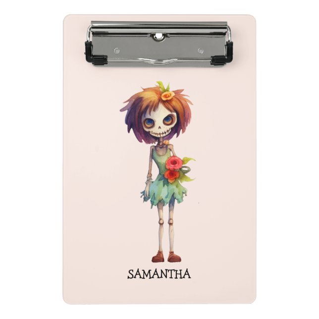 Spooky But Cute Zombie Kid – Adorable Macabre Mini Clipboard (Front)