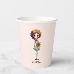 Spooky But Cute Zombie Kid – Adorable Macabre Paper Cups