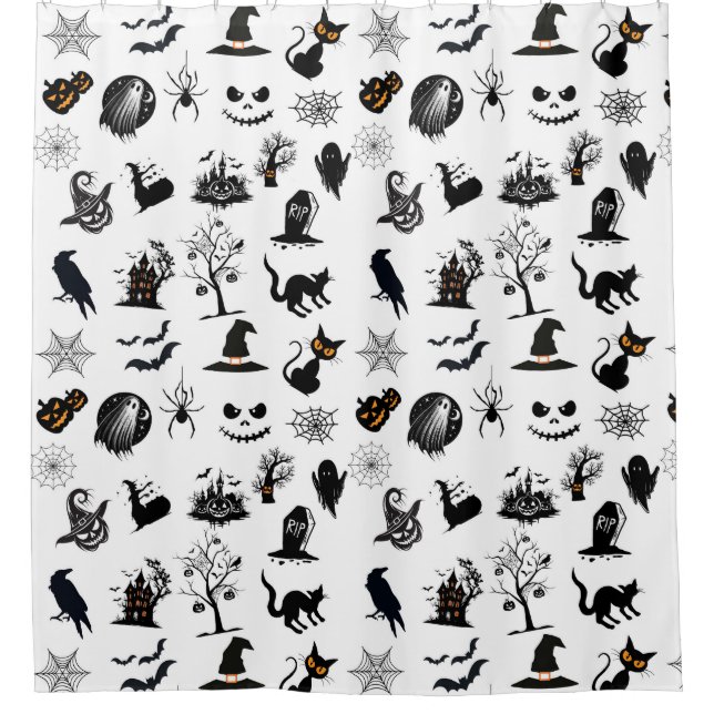 Spooky but funny Halloween Shower Curtain (Front)