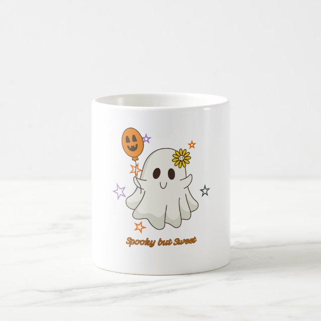 Spooky but Sweet Cute Ghost Halloween Coffee Mug (Center)