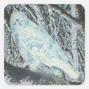 Spooky Buzzard on Branch  Square Sticker