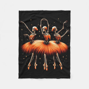 Spooky Byllerina Skeleton Dance Funny Halloween By Fleece Blanket