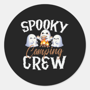 Spooky Camping Crew Halloween 2024 Campfire Happy Classic Round Sticker