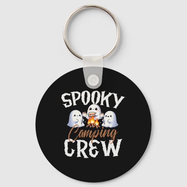 Spooky Camping Crew Halloween 2024 Campfire Happy  Key Ring (Front)
