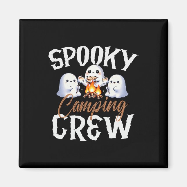 Spooky Camping Crew Halloween 2024 Campfire Happy  Magnet (Front)