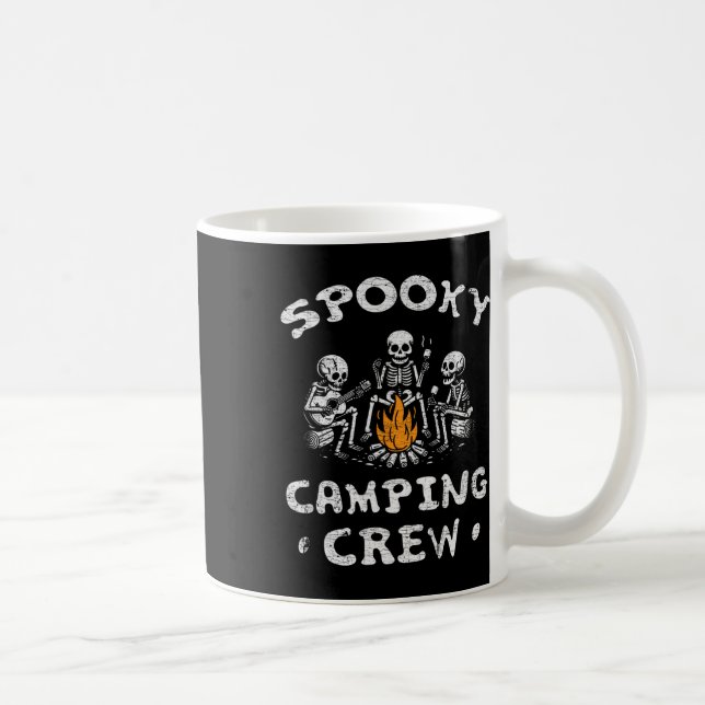 Spooky Camping Crew Halloween Camping Skeleton Cam Coffee Mug (Right)