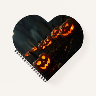 Spooky Candlelit Pumpkin Graveyard Notebook