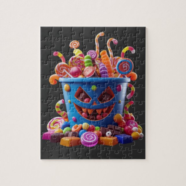 Spooky Candy Bucket – Halloween Treats Jigsaw Puzzle (Vertical)