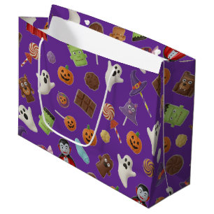 Spooky Candy Monsters Halloween Large Gift Bag