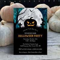 Spooky Carved Pumpkin Graveyard Halloween Party