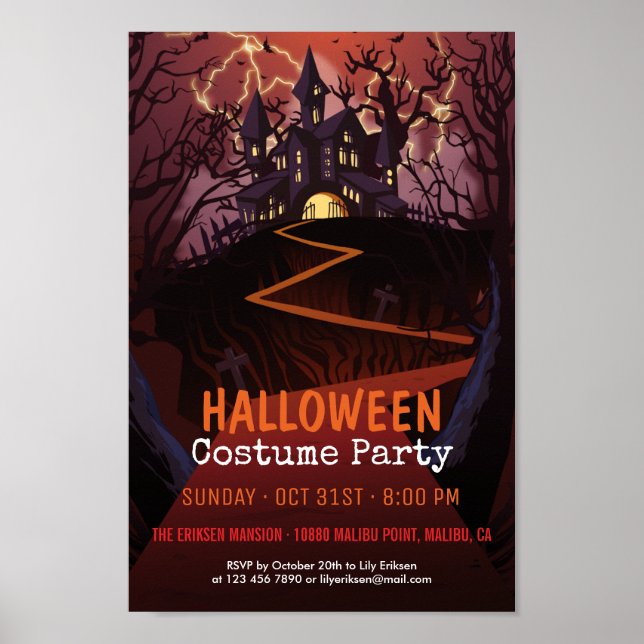 Spooky Castle Halloween Costume Party | Poster (Front)