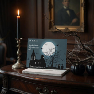 Spooky Castle Halloween Party Invitation Card