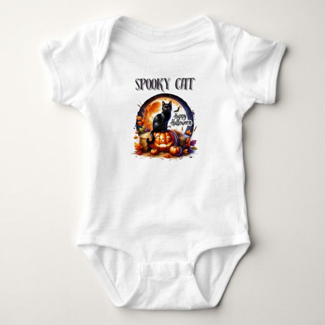 Spooky Cat Baby Bodysuit – Perfect (Front)