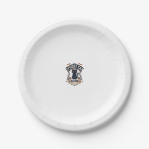 Spooky Cat Club Cat Halloween Spooky Cat Vintage V Paper Plate