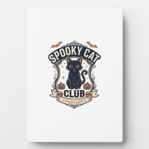 Spooky Cat Club Cat Halloween Spooky Cat Vintage V Plaque