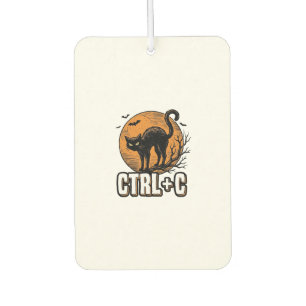 Spooky Cat CTRL C Vintage Halloween Vector Design_ Car Air Freshener