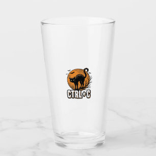 Spooky Cat CTRL C Vintage Halloween Vector Design_ Glass