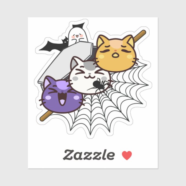 Spooky Cat Dango - Kawaii Gothic Japan Skewer (Sheet)