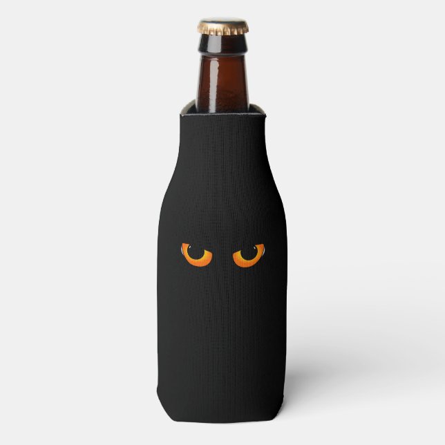 Spooky Cat Eyes Bottle Cooler (Bottle Front)