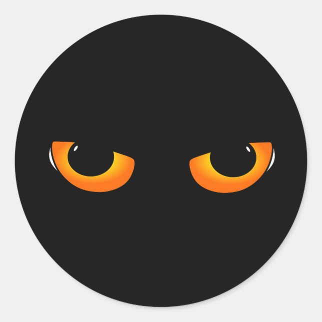 Spooky Cat Eyes Classic Round Sticker (Front)
