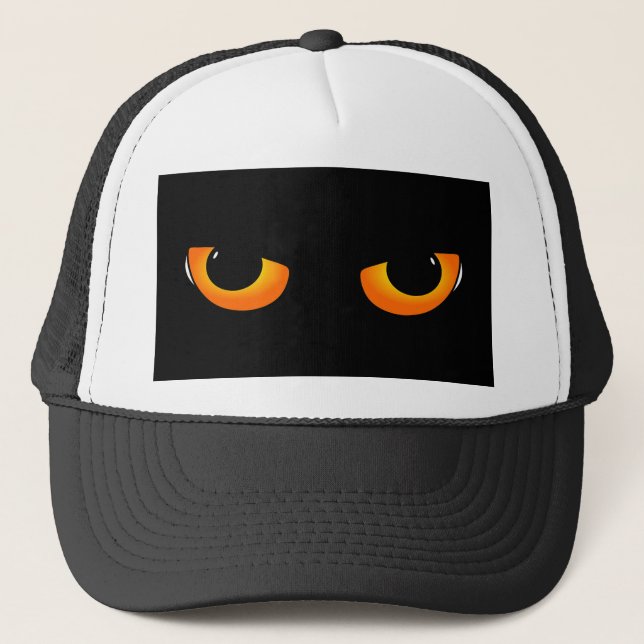 Spooky Cat Eyes Trucker Hat (Front)