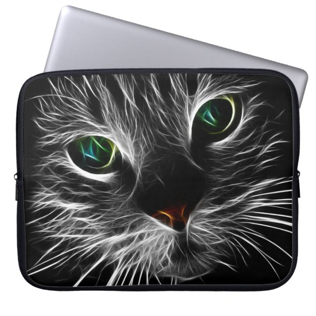 Spooky Cat Feline Soul Spirit Animal Laptop Sleeve (Front)