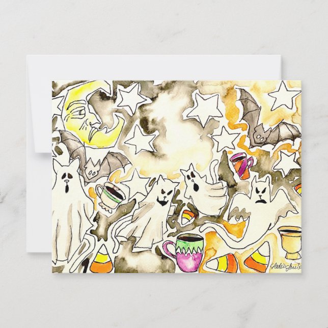 Spooky Cat Ghost Card (Front)