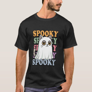 Spooky Cat Ghost Funny Halloween Costume T-Shirt