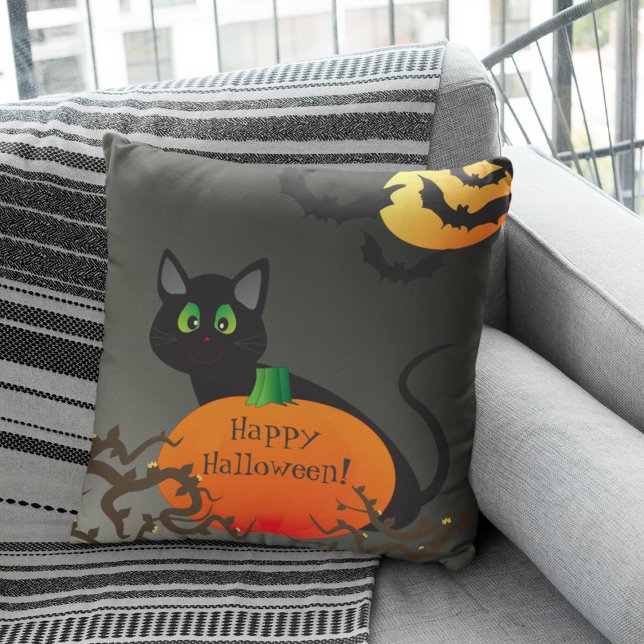 Spooky Cat Halloween Night Cushion (Creator Uploaded)