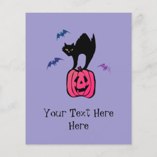 Spooky Cat Halloween Pumpkin Pop Art Flyer