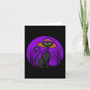 Spooky Cat Lover Halloween Black Kitten Cute Cat S Card