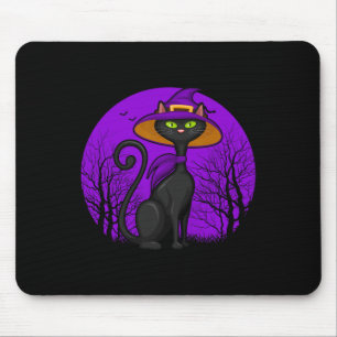 Spooky Cat Lover Halloween Black Kitten Cute Cat S Mouse Pad