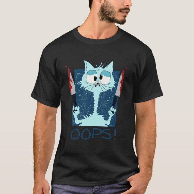 Spooky Cat Meme Funny Halloween T-Shirt (Front)