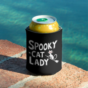 Spooky Cat Mum Spooky Cat Lady Halloween Cat Mum  Can Cooler