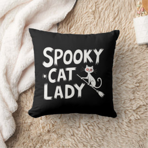 Spooky Cat Mum Spooky Cat Lady Halloween Cat Mum  Cushion
