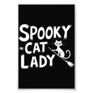 Spooky Cat Mum Spooky Cat Lady Halloween Cat Mum Photo Print