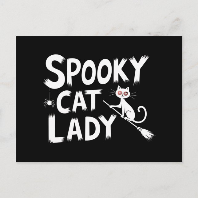 Spooky Cat Mum Spooky Cat Lady Halloween Cat Mum  Postcard (Front)