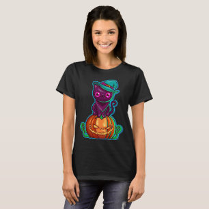 Spooky Cat on a Pumpkin Halloween   Shirt