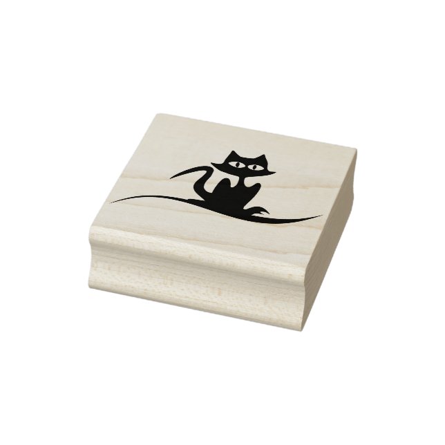 Spooky Cat Rubber Stamp (Stamp)