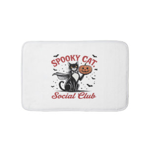 Spooky Cat Social Club PNG - Vintage Style Classic Bath Mat