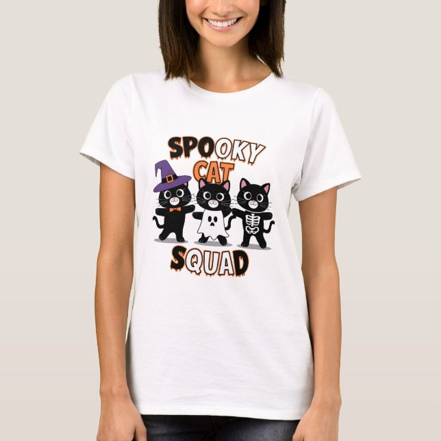 Spooky Cat Squad T-Shirt (Front)
