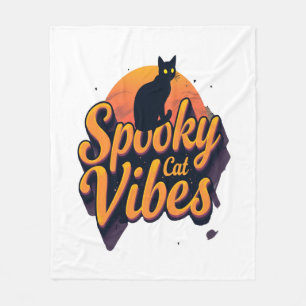 Spooky Cat Vibes 2 Fleece Blanket