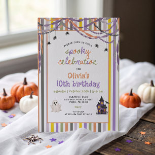 Spooky Celebration Ghost Birthday Invitation