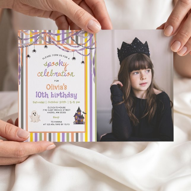 Spooky Celebration Ghost Birthday Invitation Photo (Creator Uploaded)