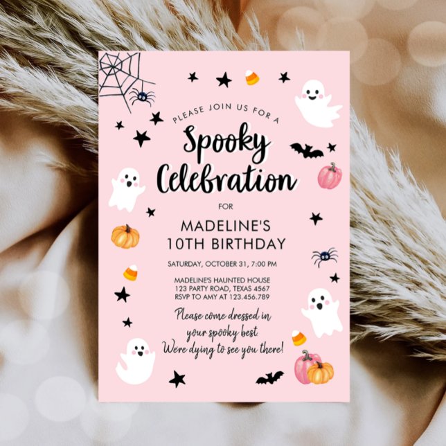 Spooky Celebration Ghost Halloween Birthday Party Invitation (Creator Uploaded)