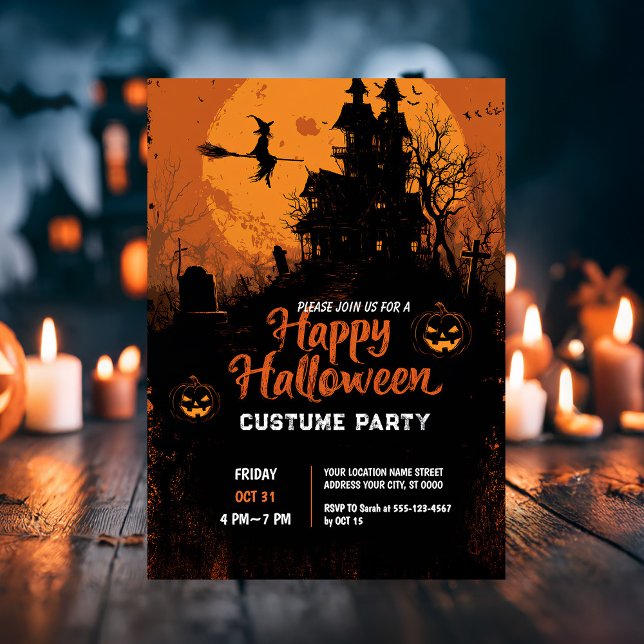 Spooky Charm Halloween Party Invitation (Creator Uploaded)