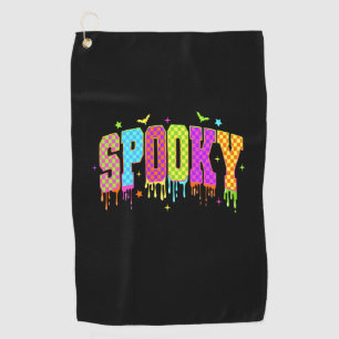 Spooky Checkered Halloween Golf Towel